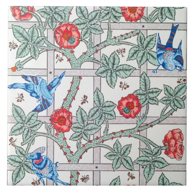 Klimatning av Ro & Small Bird, William Morris Kakelplatta (Framsidan)