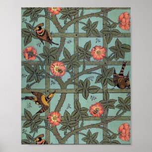 Klimatning av Ro & Small Bird, William Morris Poster