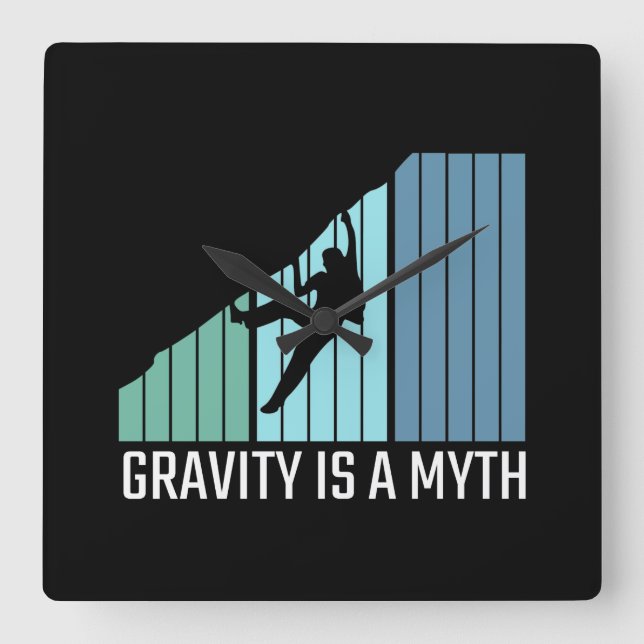 Klimatning - Gravity är en myt Fyrkantig Klocka (Framsida)