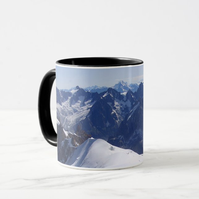Klimatning i massiv Mont Blanc, Chamonix, Frankrik Mugg (Framsida vänster)
