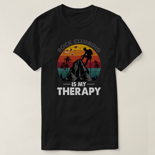Klimatning i sten är min terapi Retro Sunset T-Shi T Shirt (Design framsida)
