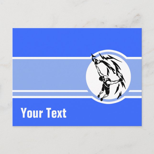 Klimatning i sten; blått vykort (Framsida)