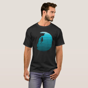 Klimatning i sten och blått fullt måne t shirt