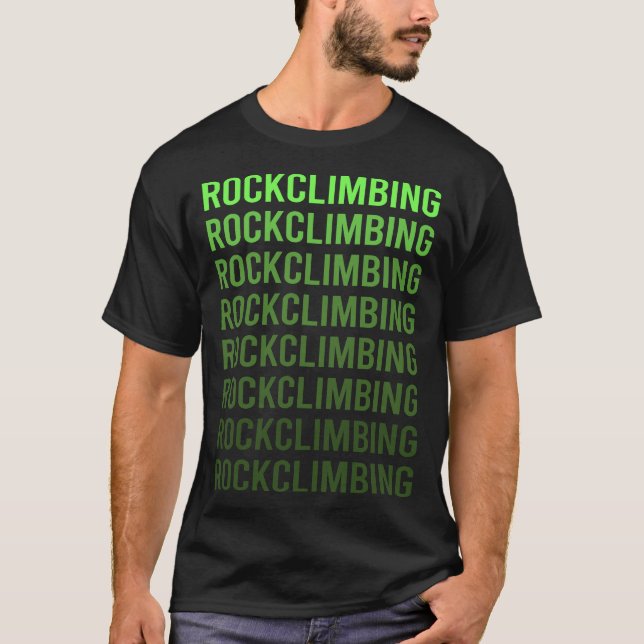 Klimatning vid stigning vid Sten i grönt med övert T Shirt (Framsida)