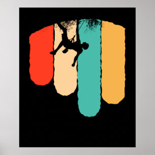 Klimatskalkaren Hiker i fantastisk Sten på Retro-b Poster