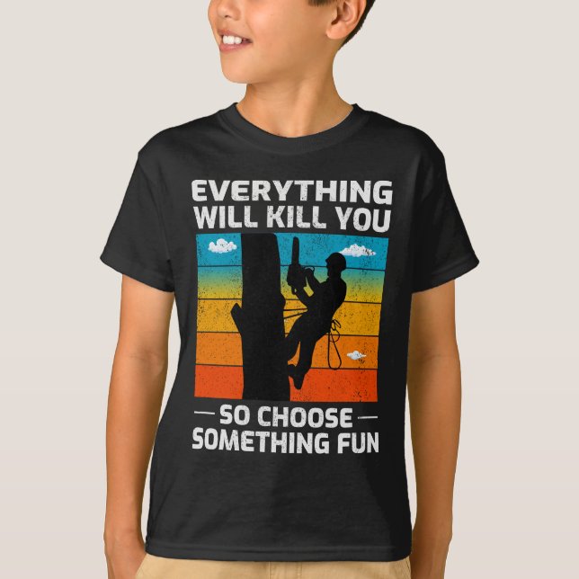 Klimattrimmer för Arborist Träd Surgeon T Shirt (Framsida)