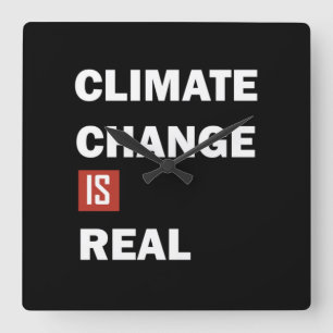 Klimatutmaningen är en verklig miljömedvetenhet fyrkantig klocka