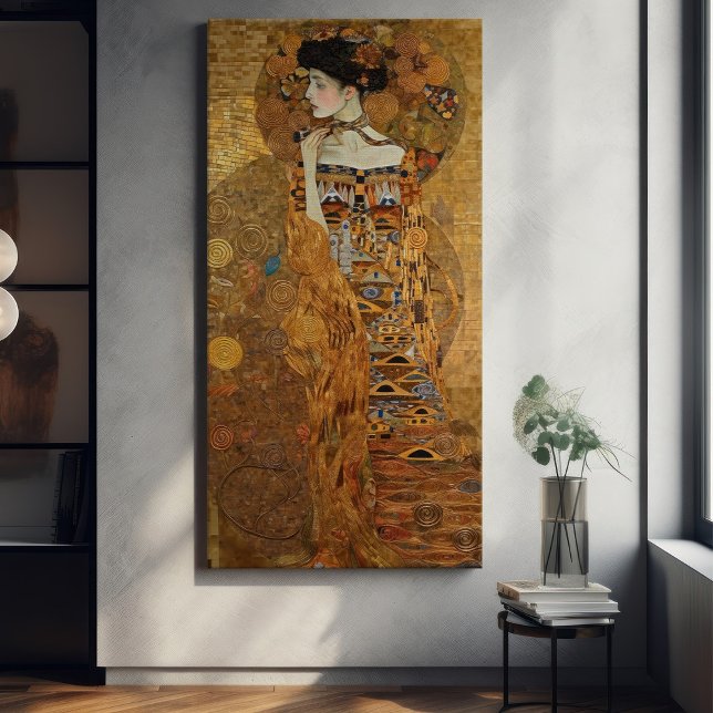 Klimt Adele Bloch-Bauer Guld Mosaic Painting Canva Canvastryck (Skapare uppladdad)