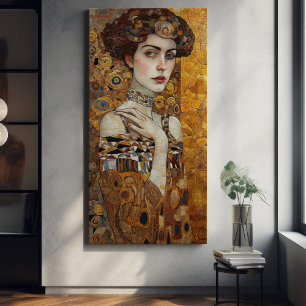 Klimt Adele Bloch-Bauer Guld Mosaic Painting Canvastryck
