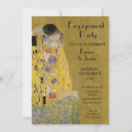 Klimt är Förlovningsfesten Kiss-Art nouveau Inbjudningar