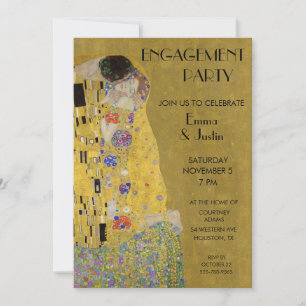 Klimt är Kiss-Förlovningsfesten Art nouveau in i Inbjudningar