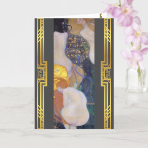 Klimt återställd Goldfish Women Nouveau-målning Kort