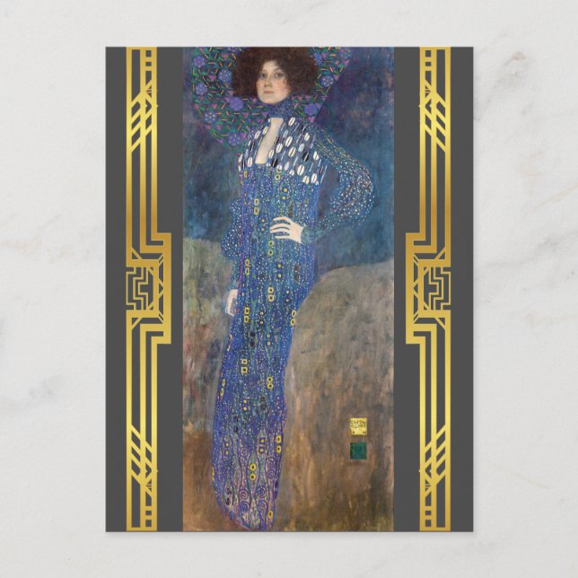 Klimt återställd målning av Emilie Floge Art nouve Vykort (Framsida)