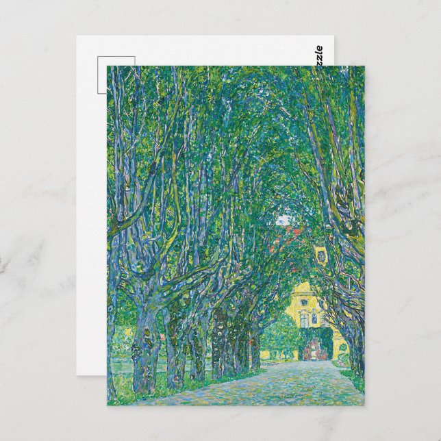 Klimt-Avenue i Schloss Kamme Fine Art Vykort (Fram/baksida)