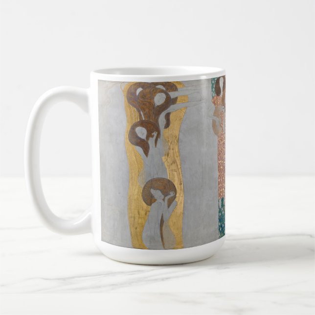 Klimt Beethoven Frisen Änglars Kyss Finkonst Kaffemugg (Vänster)