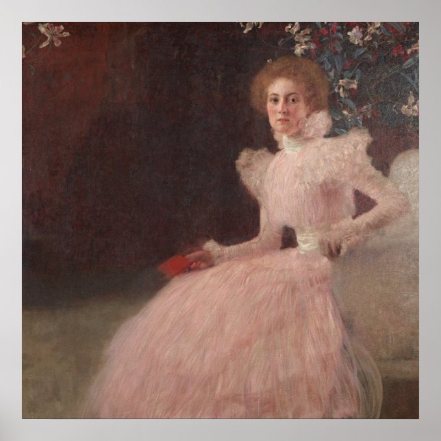 Klimt Blommar Meadow Blommigt liggande utskrift Poster (Framsidan)