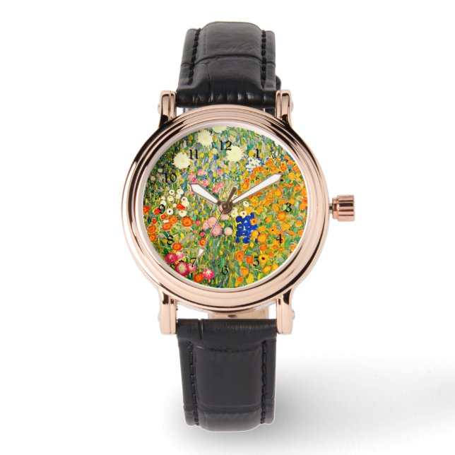 Klimt - Blomsterträdgård 1907 Armbandsur (Framsida)