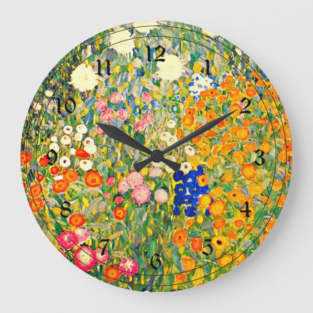 Klimt - Blomsterträdgård 1907 Stor Klocka (Framsida)