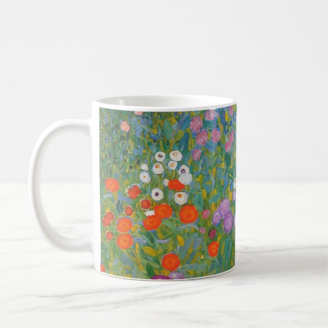 Klimt blomsterträdgårdmålning mig Nouveau Kaffemugg (Vänster)