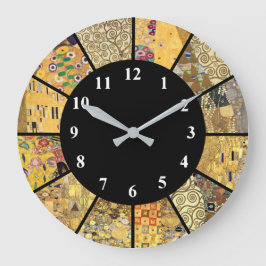 Klimt Clock Berömd Artist Mönster Guld Art Clock Stor Klocka