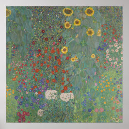 Klimt: Farm Garden med solblommor, 1907 Poster