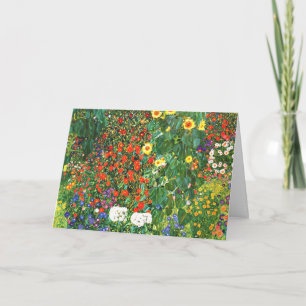 Klimt - Farm Garden med solblommor, bra konst Kort