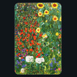 Klimt - Farm Garden med solblommor, bra konst Magnet<br><div class="desc">Berömd blommigt-målning av Gustav Klimt,  Farm Garden med solblommor</div>
