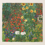 Klimt - Farm Garden med solblommor Sjal<br><div class="desc">Farm Garden med solblommor,  målning av berömd av Gustav Klimt</div>