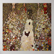 Klimt Garden med Tuppar Poster