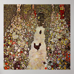 Klimt Garden med Tuppar Poster