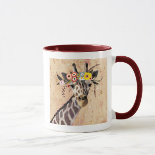 Klimt Giraffe Krona blommor Mugg