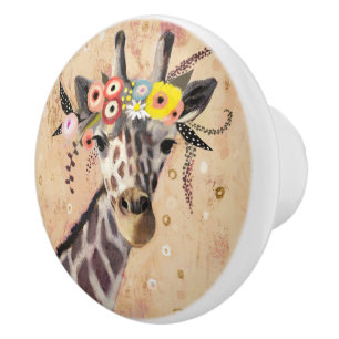 Klimt Giraffe Krona i blommor Knopp
