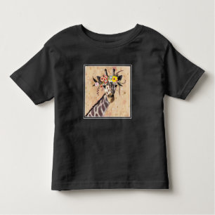 Klimt Giraffe   Krona i blommor T Shirt