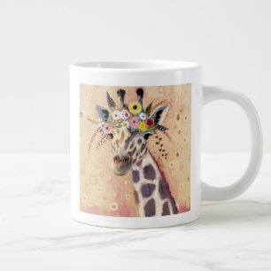 Klimt Giraffe Tillagt i blommor Jumbo Mugg