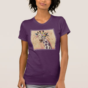 Klimt Giraffe   Tillagt i blommor T Shirt