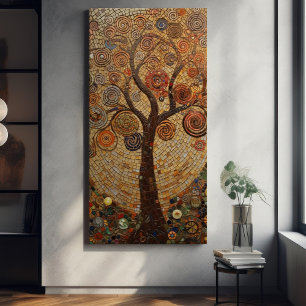 Klimt Golden Livets träd Abstrakt Art nouveau Can Canvastryck