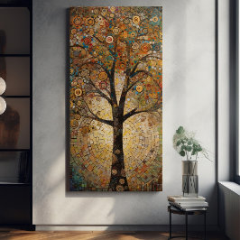 Klimt Golden Livets träd Abstrakt Art nouveau Can Canvastryck