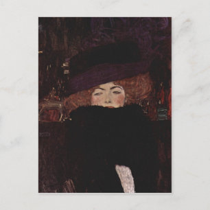 Klimt, Gustav Dame mit Hut und Federboa 1909 Techn Vykort