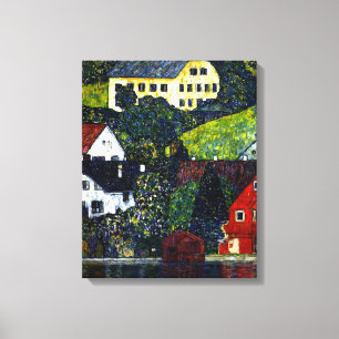 Klimt - Hus vid Unterach på Attersee Canvastryck