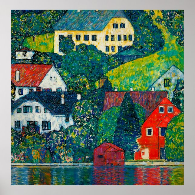 Klimt "Hus vid Unterach på Attersee" Poster (Framsidan)