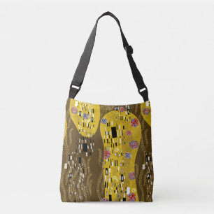Klimt Inspired Guld Mönster Art nouveau Kiss Axelväska