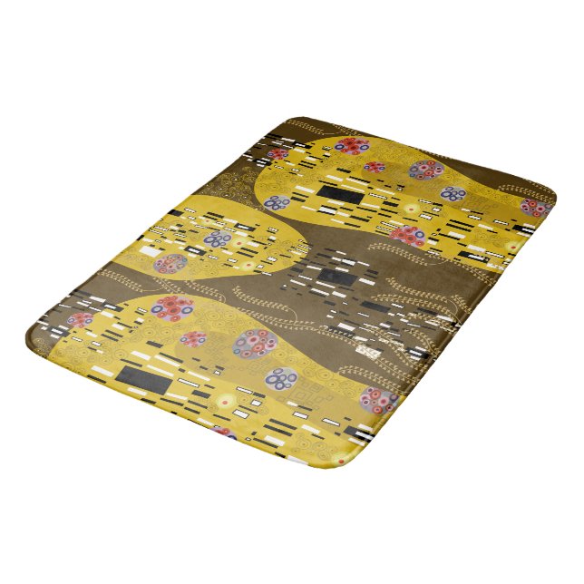 Klimt Inspired Guld Mönster Art nouveau Kiss Badrumsmatta (Vinklad)