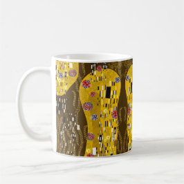 Klimt Inspired Guld Mönster Art nouveau Kiss Kaffemugg