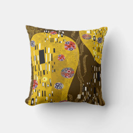Klimt Inspired Guld Mönster Art nouveau Kiss Kudde