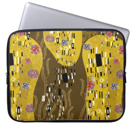 Klimt Inspired Guld Mönster Art nouveau Kiss Laptop Fodral
