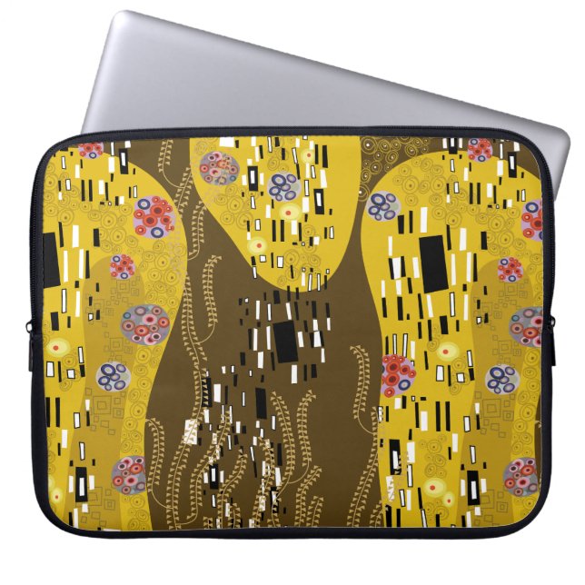 Klimt Inspired Guld Mönster Art nouveau Kiss Laptop Fodral (Framsidan)