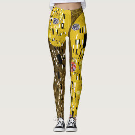 Klimt Inspired Guld Mönster Art nouveau Kiss Leggings