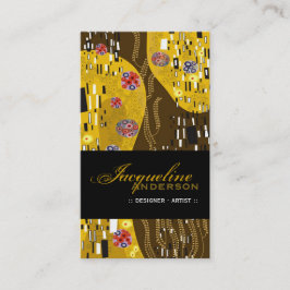 Klimt Inspired Mönster Art nouveau Chic Guld Deco Visitkort