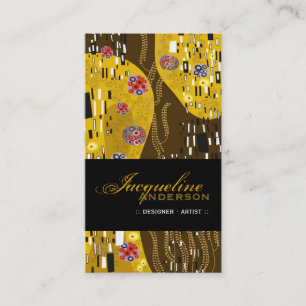 Klimt Inspired Mönster Art nouveau Chic Guld Deco Visitkort