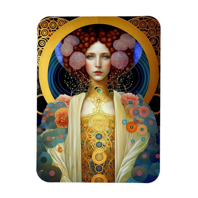 Klimt Inspired Queen Goddes Fantasy Art Magnet (Vertikal)